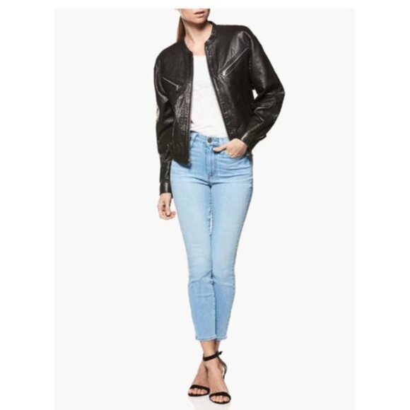 New with Tags -Paige "GIANNA" Leather Biker Jacket, color Black, size Medium - Picture 8 of 11
